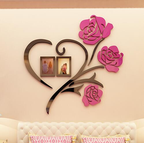 499x496 Family Decorations 3d Acrylic Heart Flower Painting Acrylic Paint - Heart Flower Painting