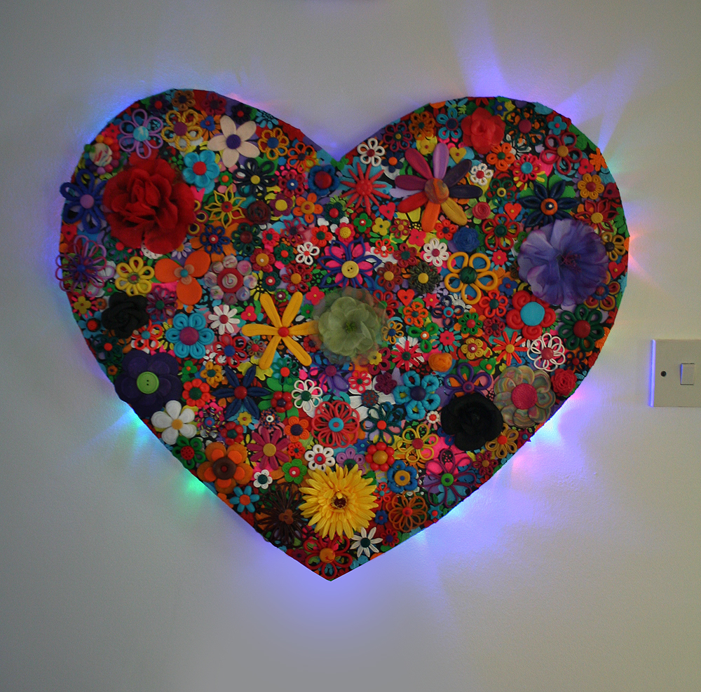 1000x988 Flourishing Heart. Waleska Nomura - Heart Flower Painting