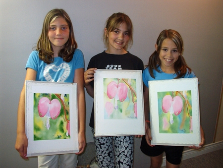 450x339 Kids Painting Class Bleeding Heart Flower - Heart Flower Painting