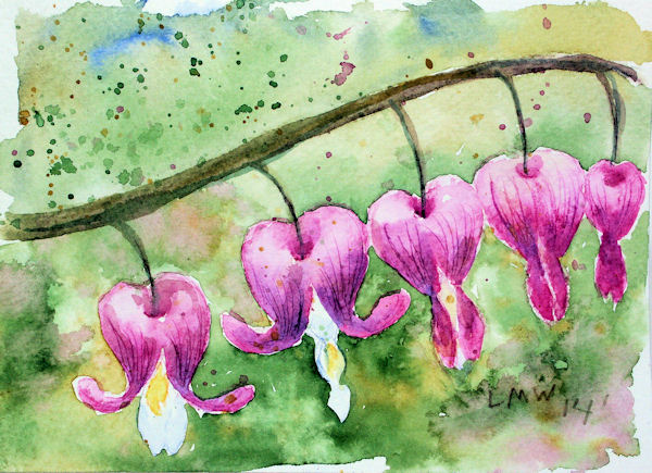 600x435 Pictures Painting With Watercolor Pencils Videos, - Heart Flower Painting
