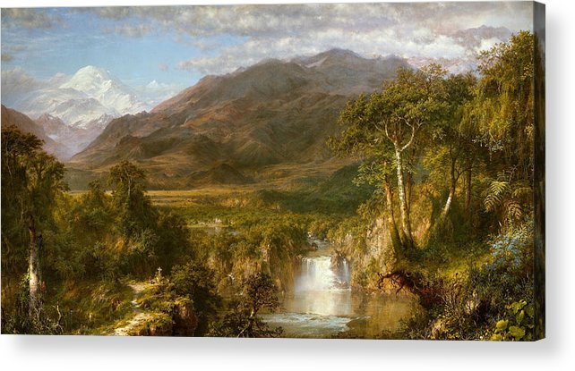 642x415 The Heart Of The Andes Acrylic Print By Frederic Edwin Church - Heart Of The Andes Painting