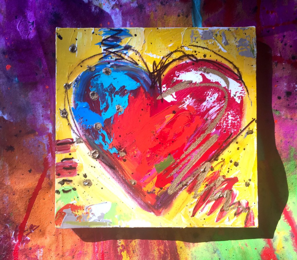 1024x896 Heart Painting 12x12 With Artbytracee - Heart Painting