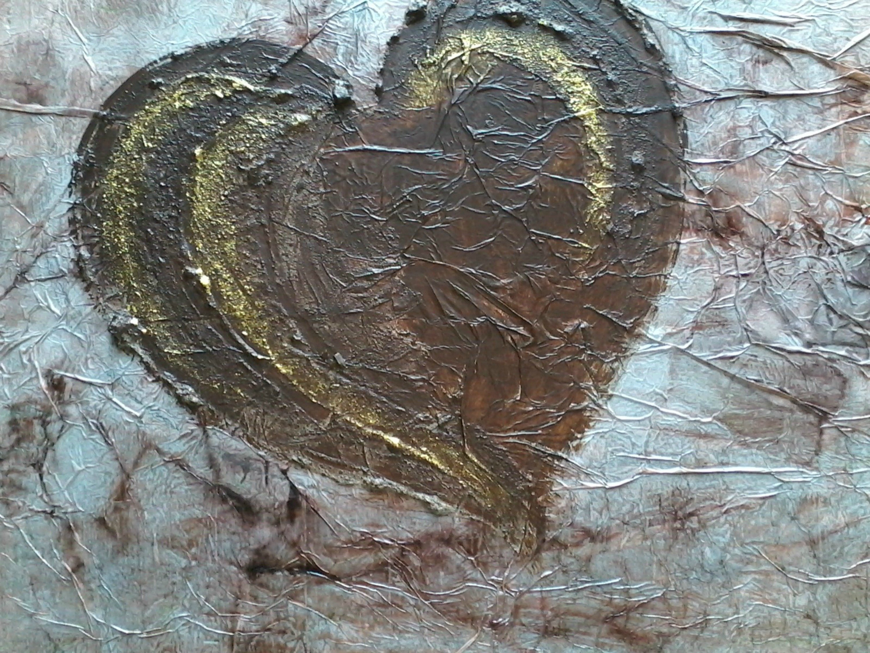 3000x2250 Modern Heart Painted. Valentine's Gift. Abstract Material Painting - Heart Painting