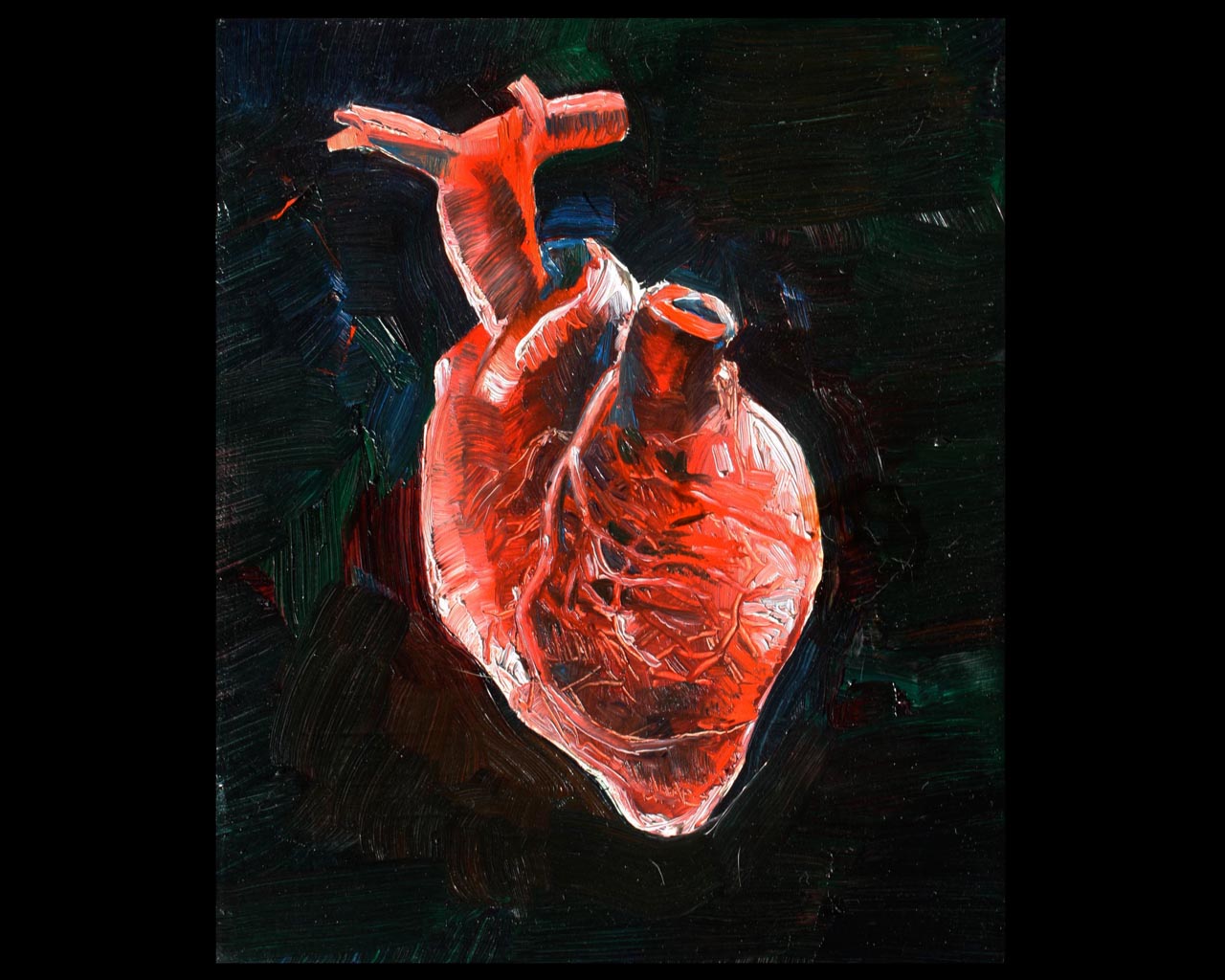 1280x1024 Pictures From My Window Heart Painting - Heart Painting