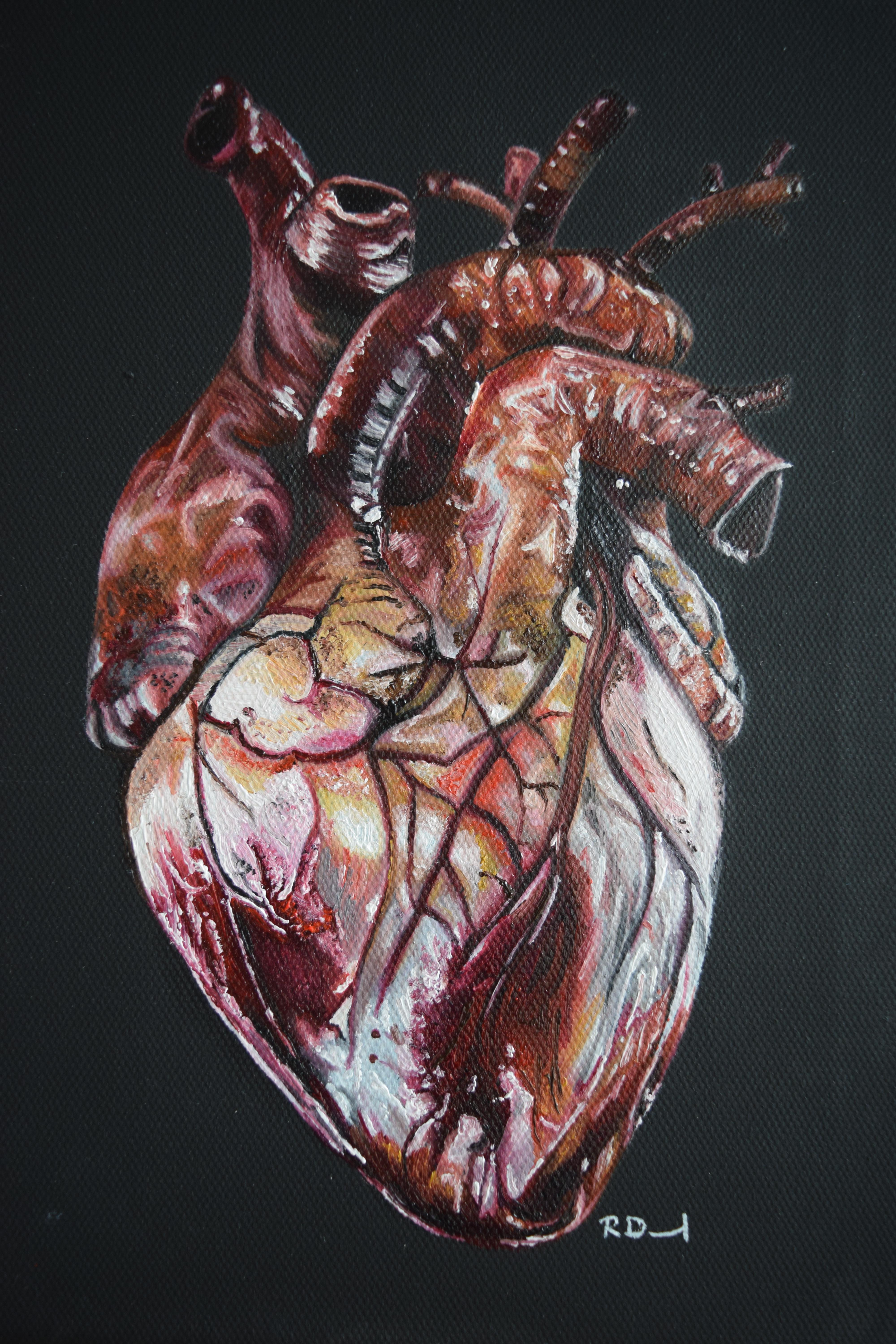 4000x6000 Be Still My Beating Heart Anatomy Painting - Heart Painting