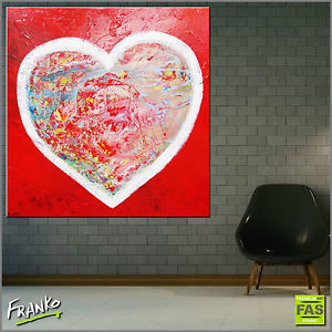 300x300 Textured Urban Art Red Love Heart Painting Canvas 120cm X 120cm - Heart Painting On Canvas