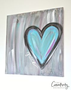 236x301 Diy Abstract Heart Painting And A Fun Paint Party - Heart Painting On Canvas