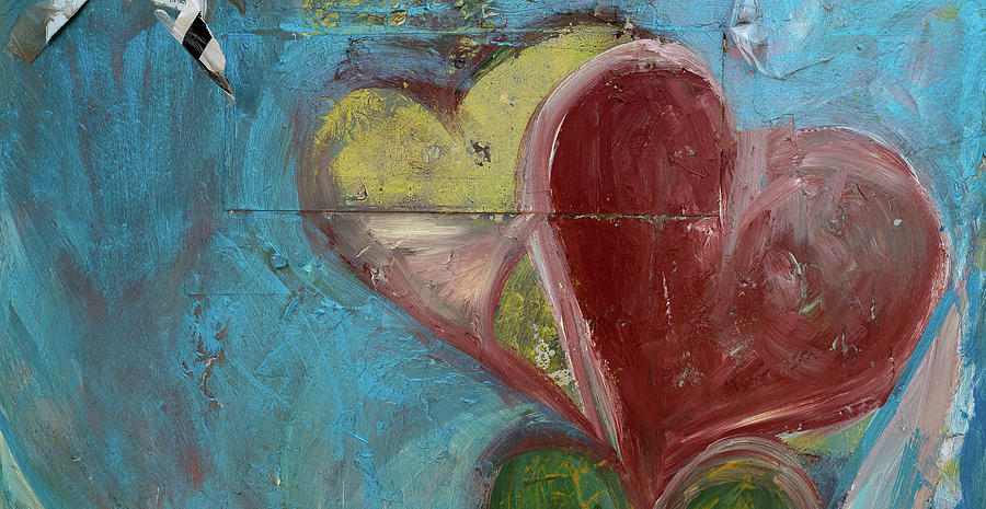 900x465 Heart Shape Painted On A Wall, Safed Photograph By Panoramic Images - Heart Shape Painting