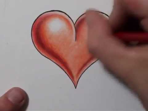 480x360 How To Draw A Heart Shape And Add 3d Shading - Heart Shape Painting