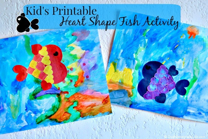 680x453 Kid's Heart Shape Fish Printable Activity - Heart Shape Painting