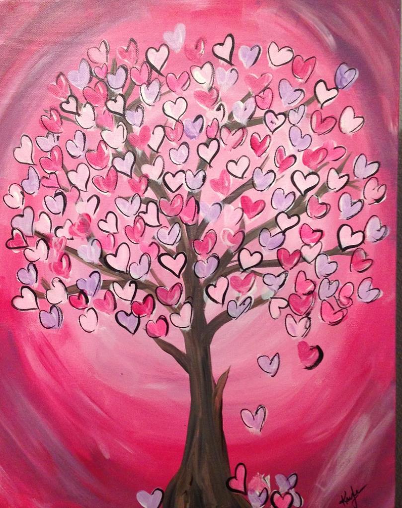 809x1023 Lets Paint! Family Day Heart Tree - Heart Tree Painting