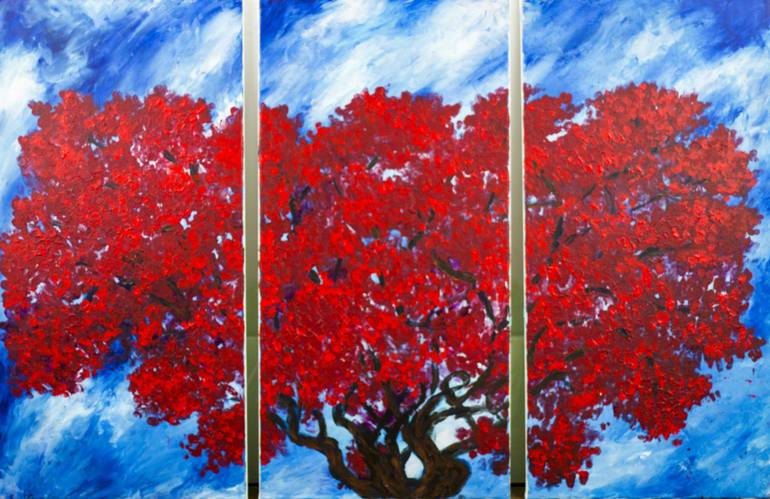 770x499 Saatchi Art Heart Tree Painting By Stephanie Ishler - Heart Tree Painting