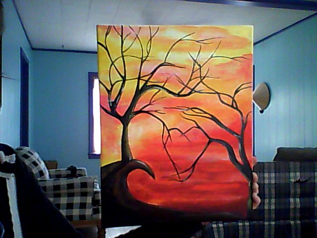 640x480 Abstract Tree Heart Painting By Lindseypretzer - Heart Tree Painting