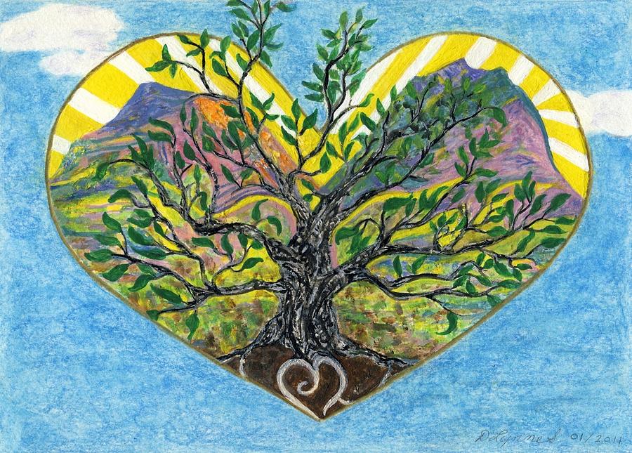 900x645 Earth Heart Painting By Tree Whisper Art - Heart Tree Painting