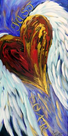 236x470 226 Best Angel Wing Images On Angel Wings, Angels - Heart With Wings Painting