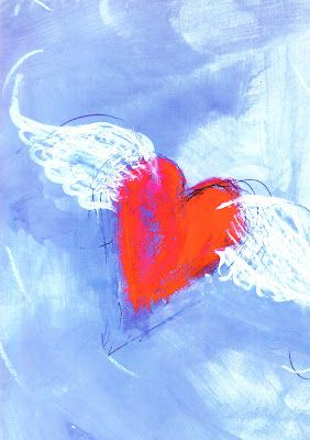 282x400 Hearts With Wings Art, Close To My Heart Angel - Heart With Wings Painting