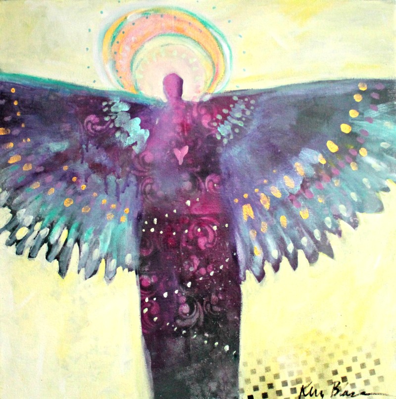 800x806 Artwork By Kerri Blackman - Heart With Wings Painting