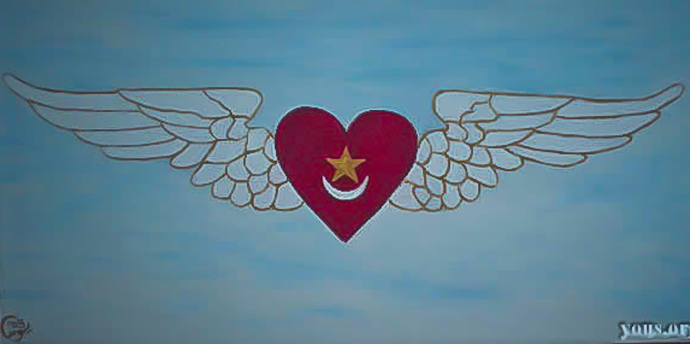 1000x498 Commisssion Painting Deposit - Heart With Wings Painting