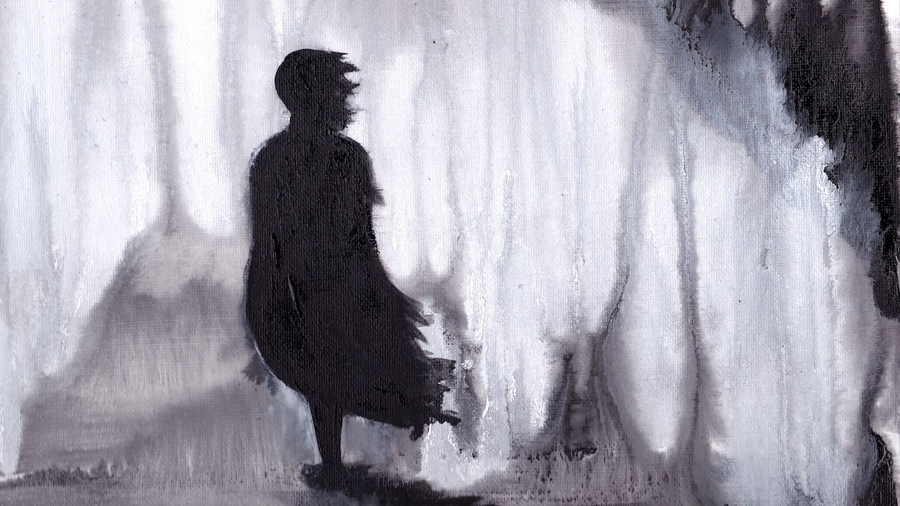 1280x720 Heartbroken Ink Rainy Day Acrylic Painting On Canvas For Beginners - Heartbroken Painting