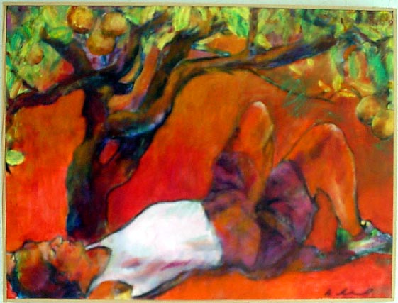 561x427 Painting Under Orange Tree In Florida Heat For Sale - Heat Painting