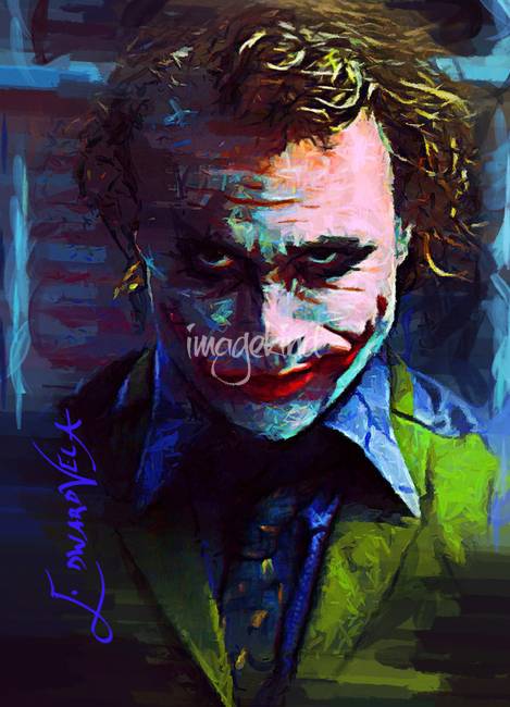 Heath Ledger Joker Canvas Painting at PaintingValley.com | Explore ...