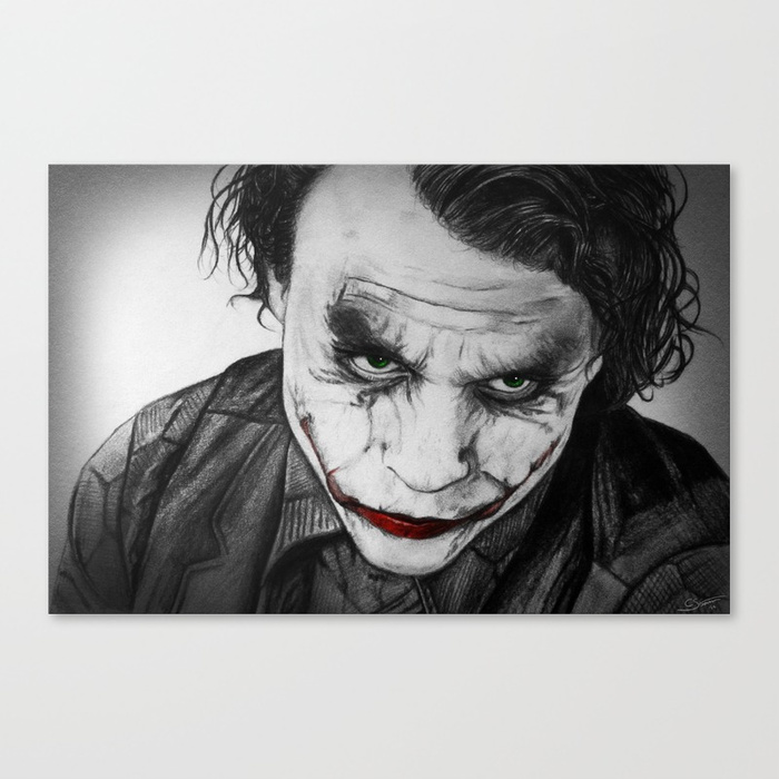 Heath Ledger Joker Canvas Painting at PaintingValley.com | Explore ...