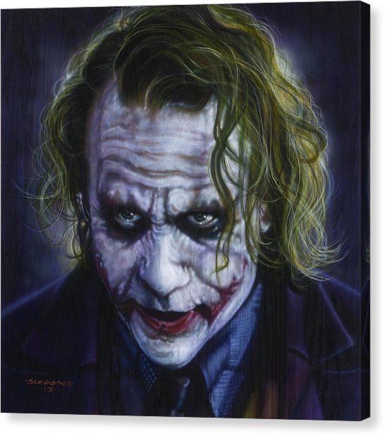 Heath Ledger Joker Canvas Painting at PaintingValley.com | Explore ...