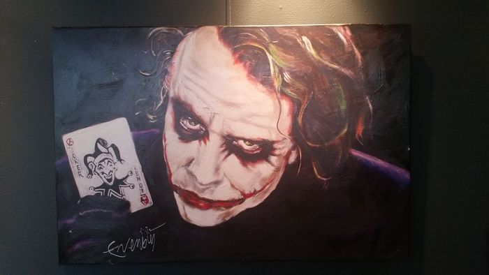 700x394 The Dark Knight - Heath Ledger Joker Painting