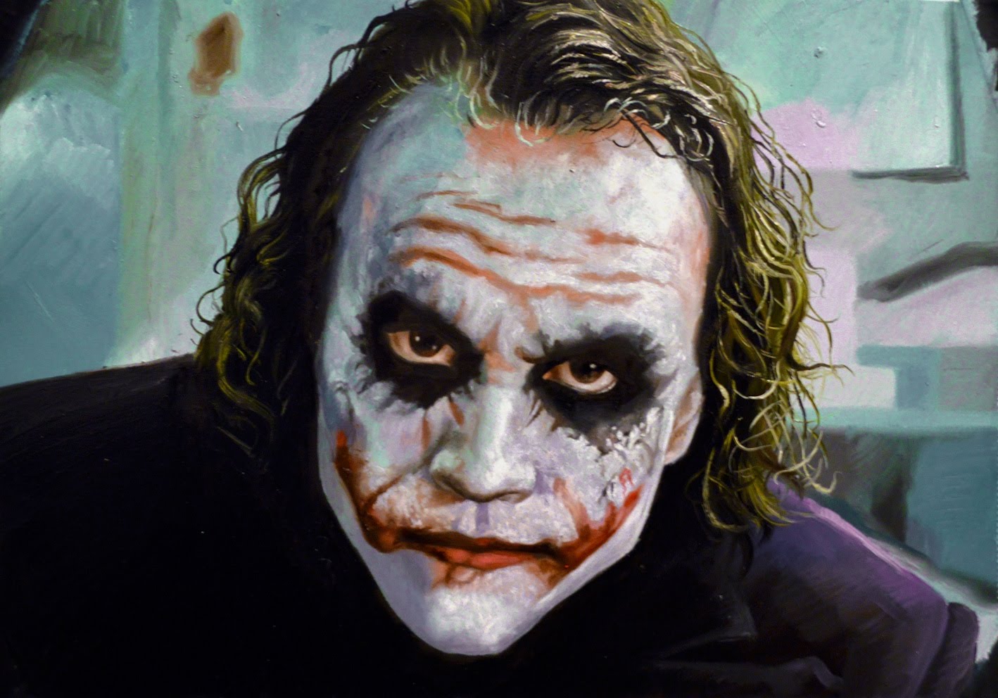 1418x992 Drawing Joker Heath Ledger (Speed Painting) - Heath Ledger Joker Painting