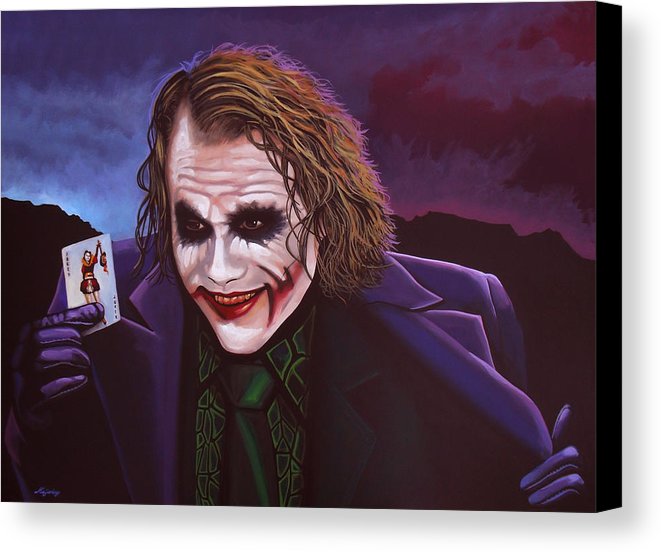 661x552 Heath Ledger As The Joker Painting Canvas Print Canvas Art By - Heath Ledger Painting