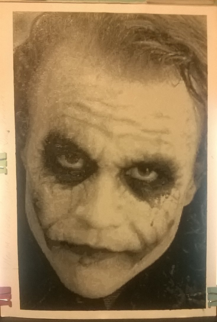 734x1089 Heath Ledger Joker Pixel Painting. By Leb82 - Heath Ledger Painting