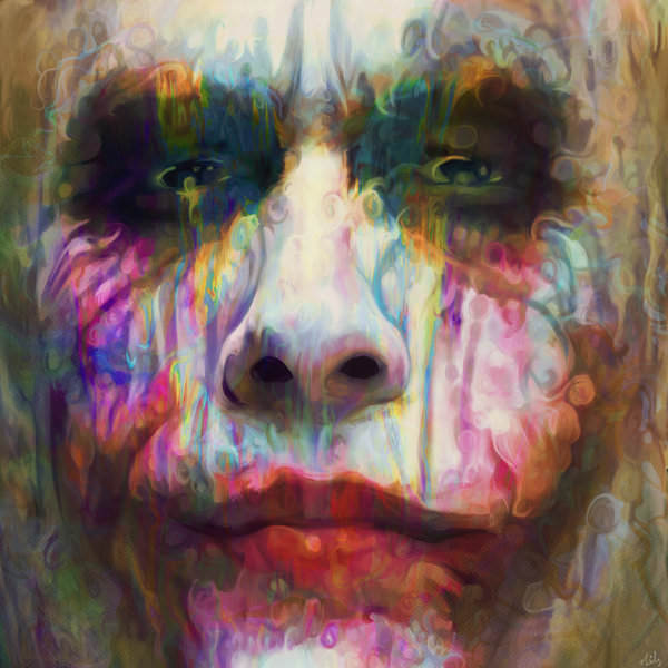 600x600 Heath Ledger As The Joker, Painted In Psychedelic Colors - Heath Ledger Painting