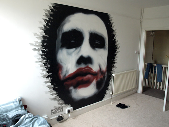 540x405 Korben Dallas Does Heath Ledger Joker Graffiti Commission Martin - Heath Ledger Painting