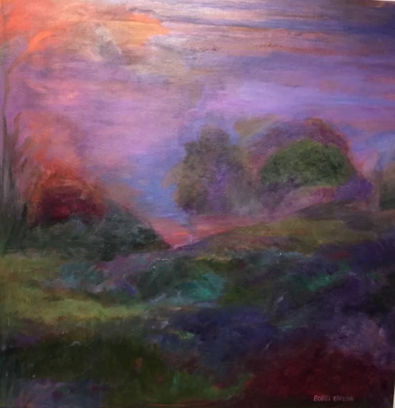 770x796 Saatchi Art Field Of Heather Painting By Bobbi Koplow - Heather Painting