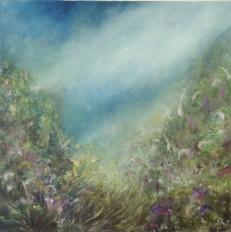 770x774 Saatchi Art Windswept Heather Painting By Janice Rogers - Heather Painting