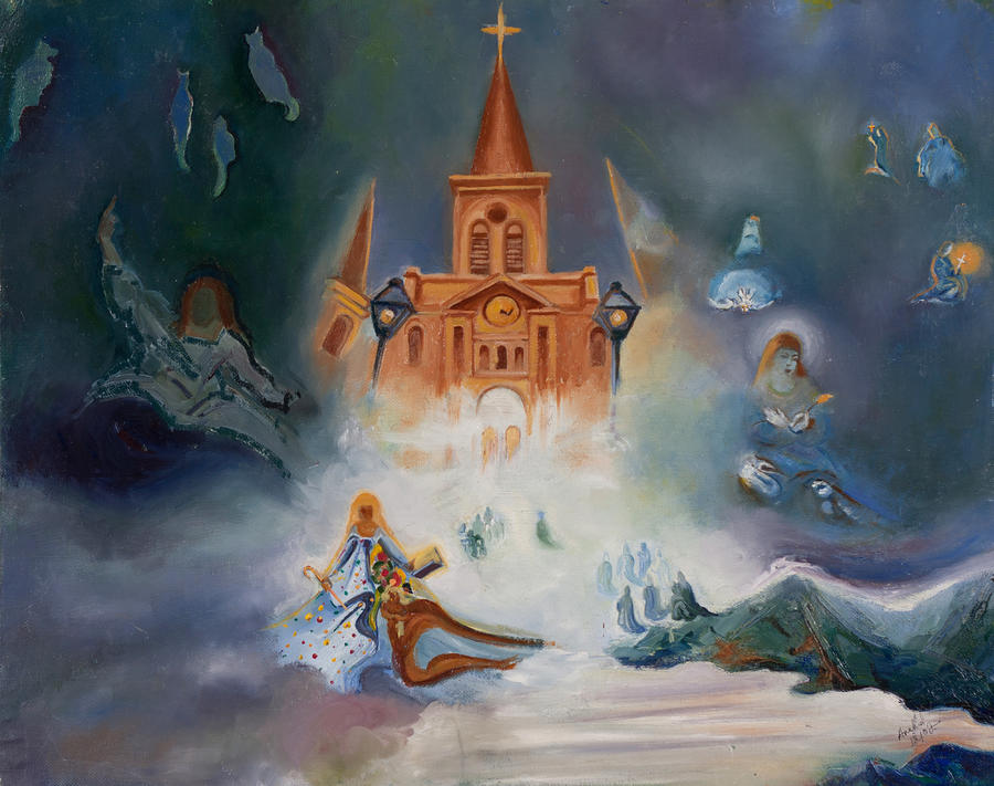 900x711 Heaven And Hell Painting By Anahid - Heaven And Hell Painting