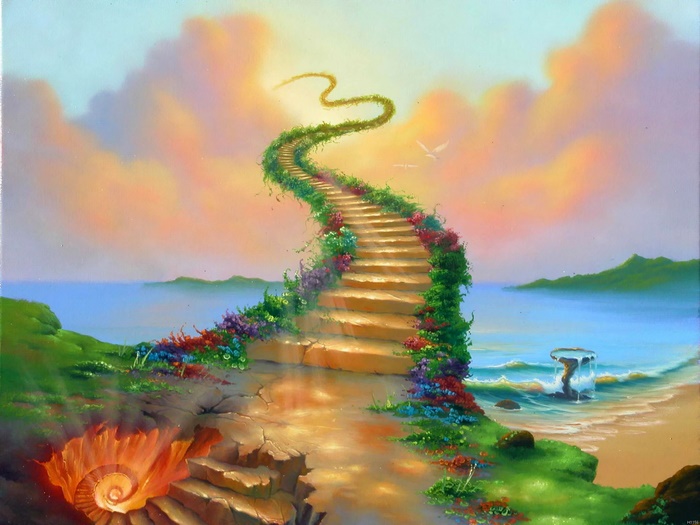 700x525 Jim Warren Heaven And Hell Painting Artwork Wall Print Poster Uk - Heaven And Hell Painting