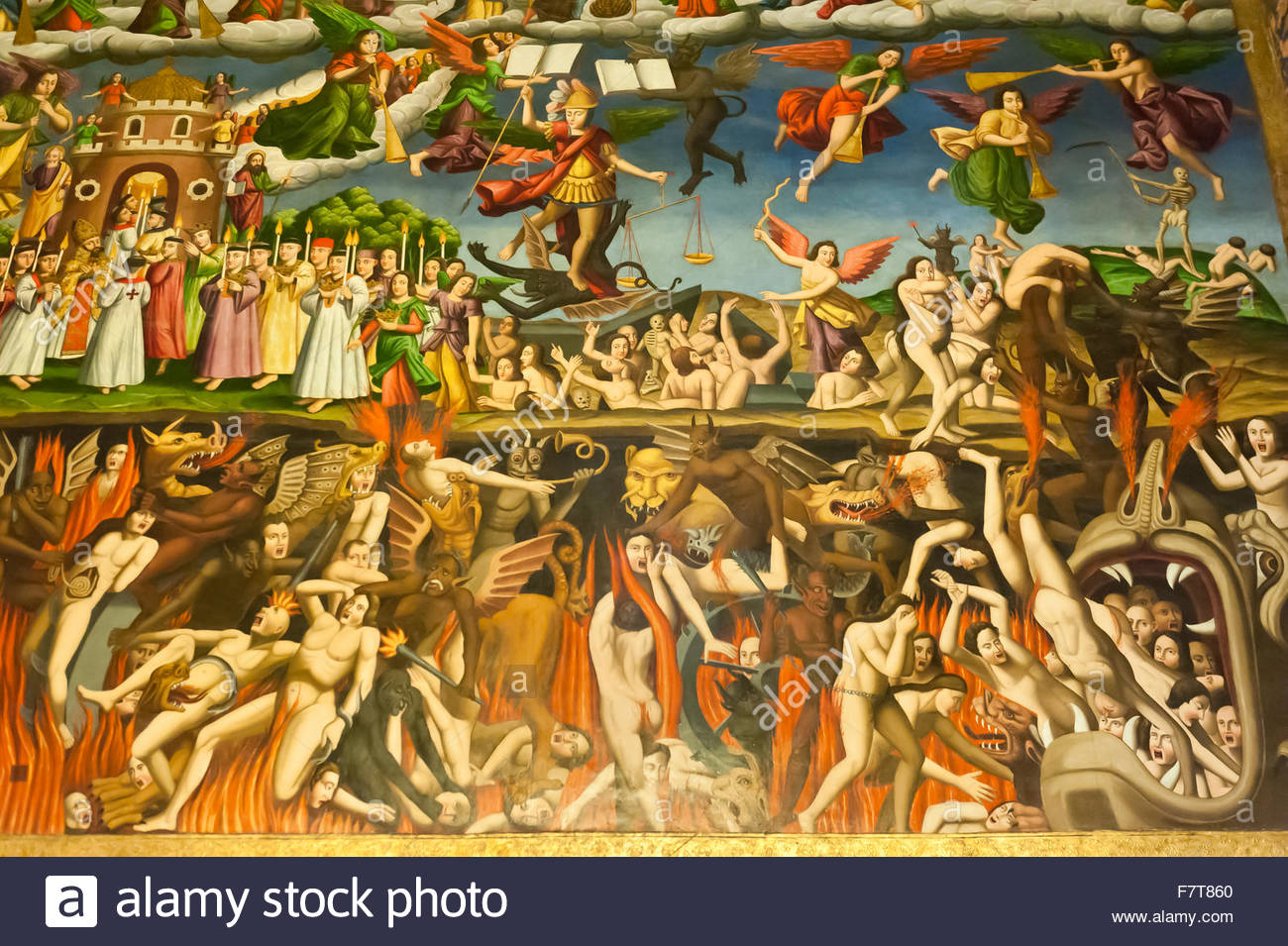 1300x955 Armenian Apostolic Church, Mural, Heaven Hell, Angels - Heaven And Hell Painting