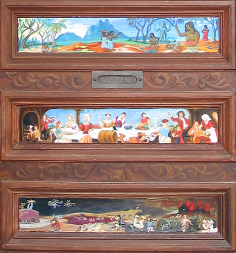 467x500 Heaven, Earth And Hell Liz Lamanche - Heaven Hell Painting