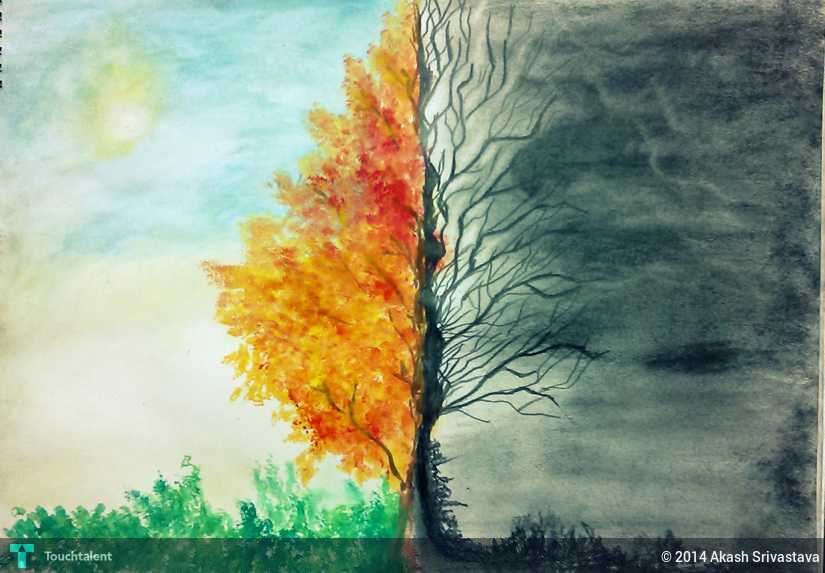 825x573 Hell N Heaven Touchtalent - Heaven Hell Painting