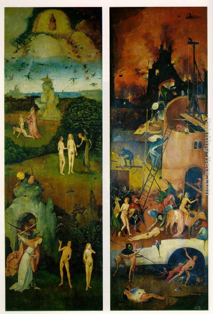720x1057 Hieronymus Bosch Paradisend Hell, Leftnd Right Panels - Heaven Hell Painting