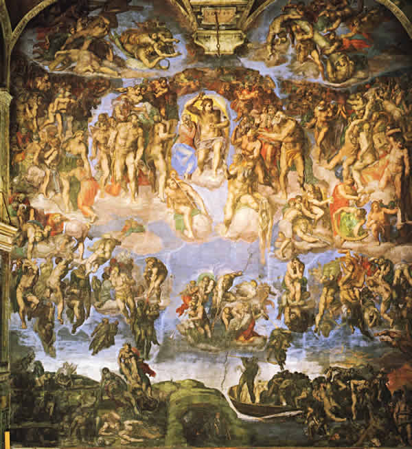 600x653 Michelangelo's Hell - Heaven Hell Painting