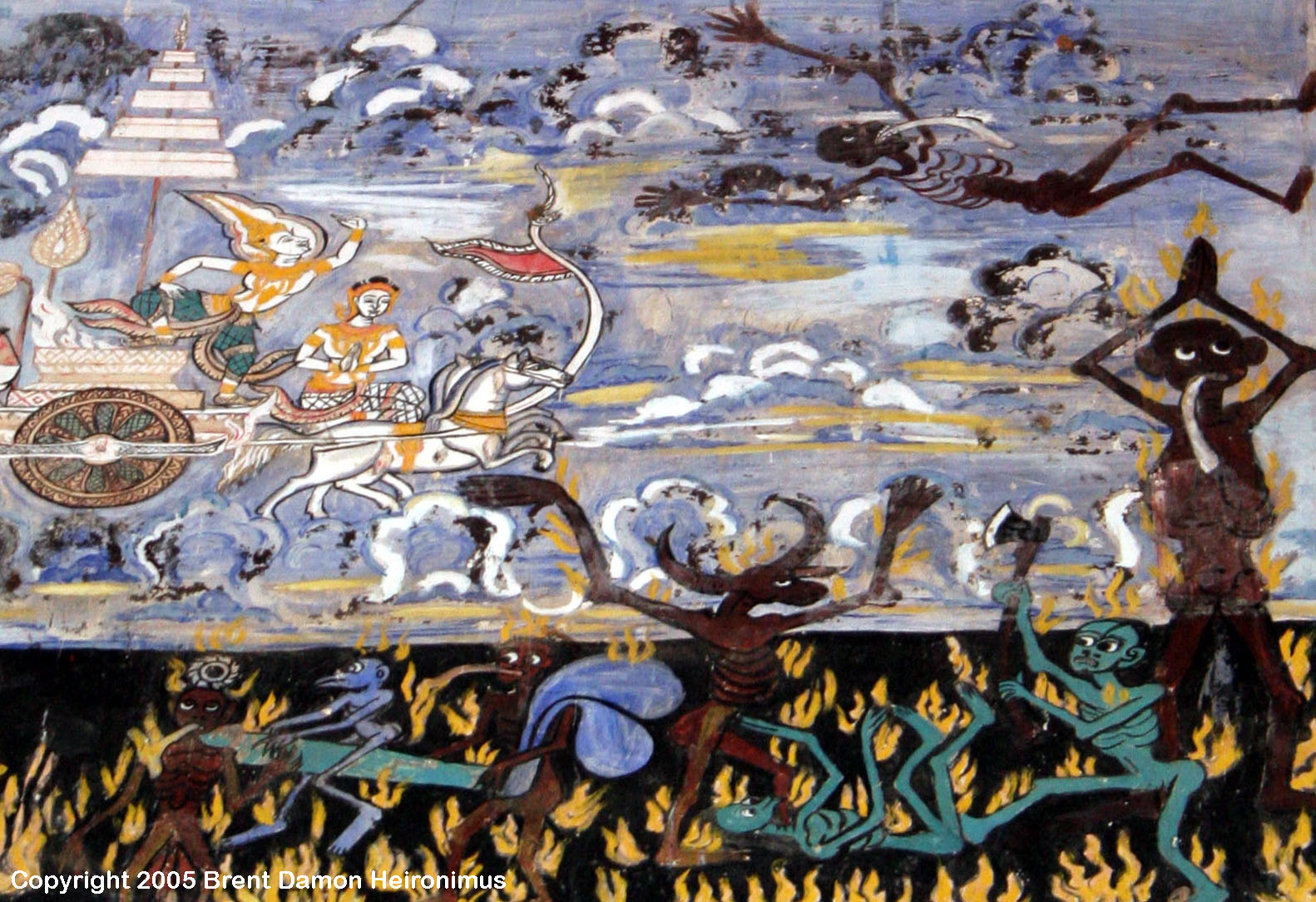 1582x1084 Thai Folk Art - Heaven Hell Painting