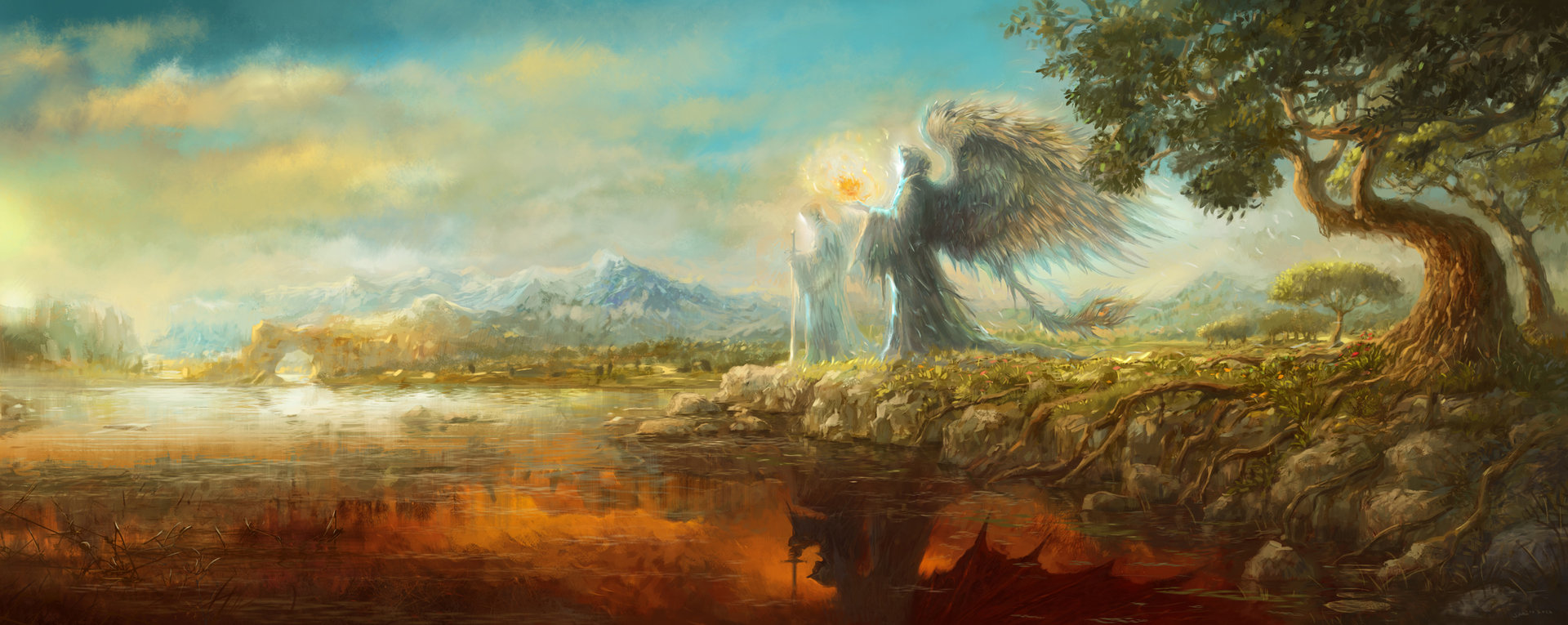 1920x765 Artstation - Heaven Hell Painting