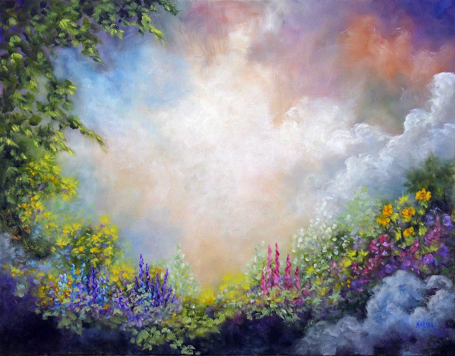 900x704 Heaven Heavens Garden Painting - Heavenly Painting