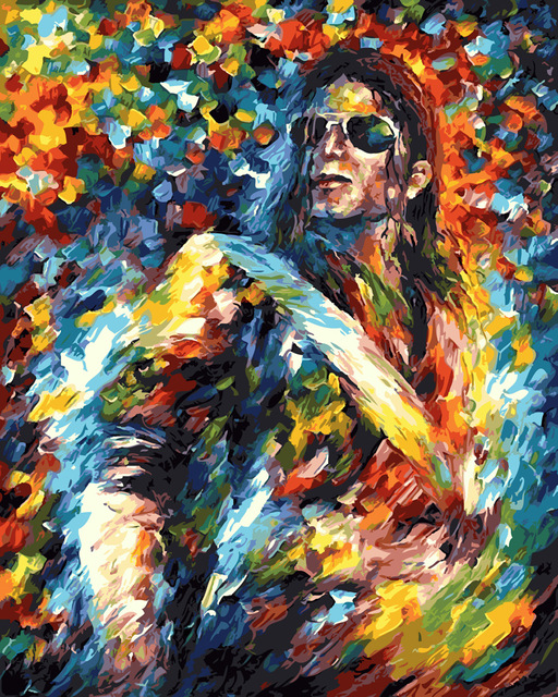 512x640 Michael Jackson Guitarist E Clapton Heavy Metal Music Painting By - Heavy Metal Painting