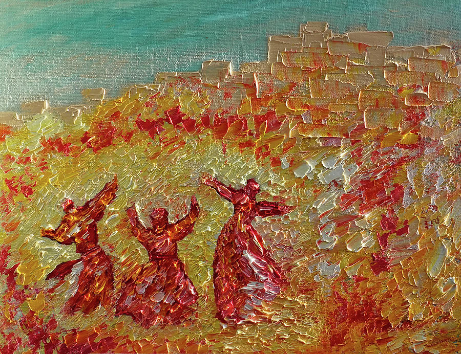 900x692 Dancing Hebrew Youths, Michael, Azariah And Hananiah, In A Fiery - Hebrew Painting