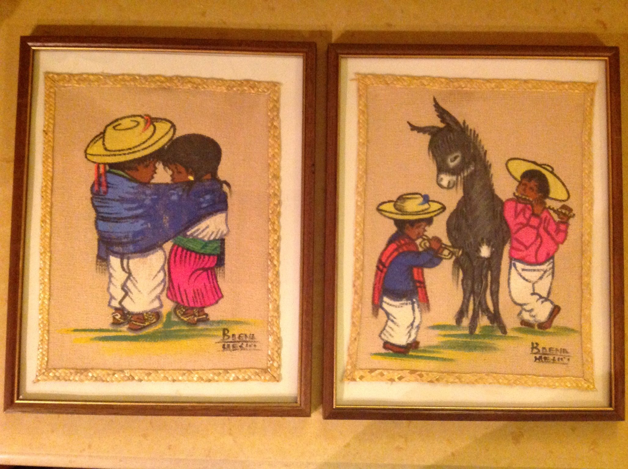 2056x1536 Darling Hand Painted On Burlap, Hecho En Mexico Circa 1970ish - Hecho En Mexico Painting