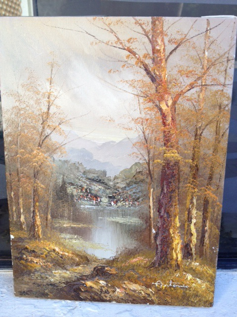 480x640 Fall Scene Oil Painting Signed By Antonio Antique Appraisal - Hecho En Mexico Painting
