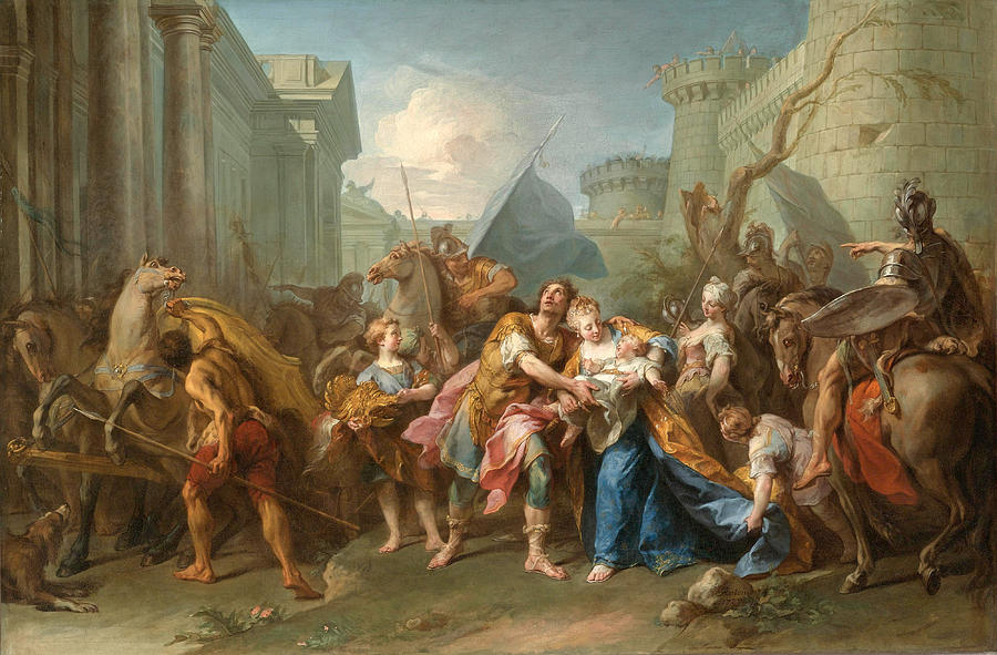 900x591 Hector Taking Leave Of Andromache Painting By Jean Ii Restout - Hector And Andromache Painting